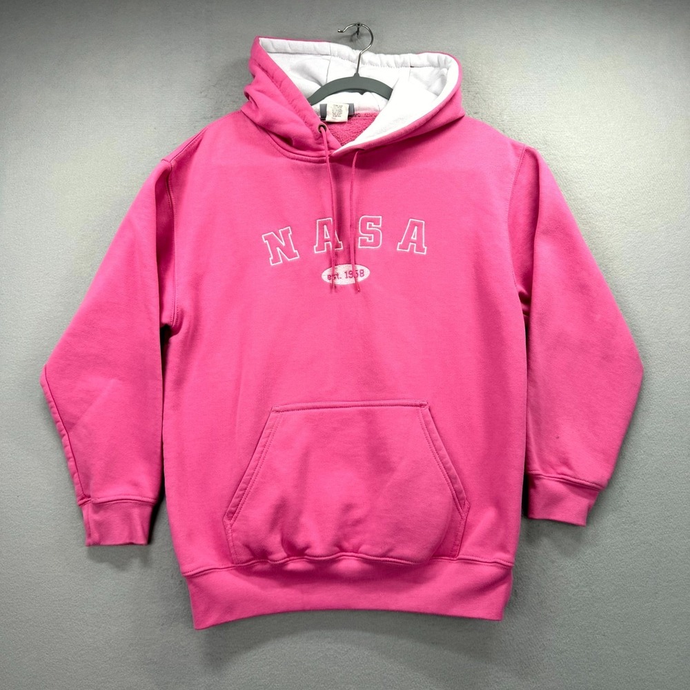 NASA Heavy Weight Hoodie Unisex Adults M Pink Fleece Lined Sansegal Kenpo